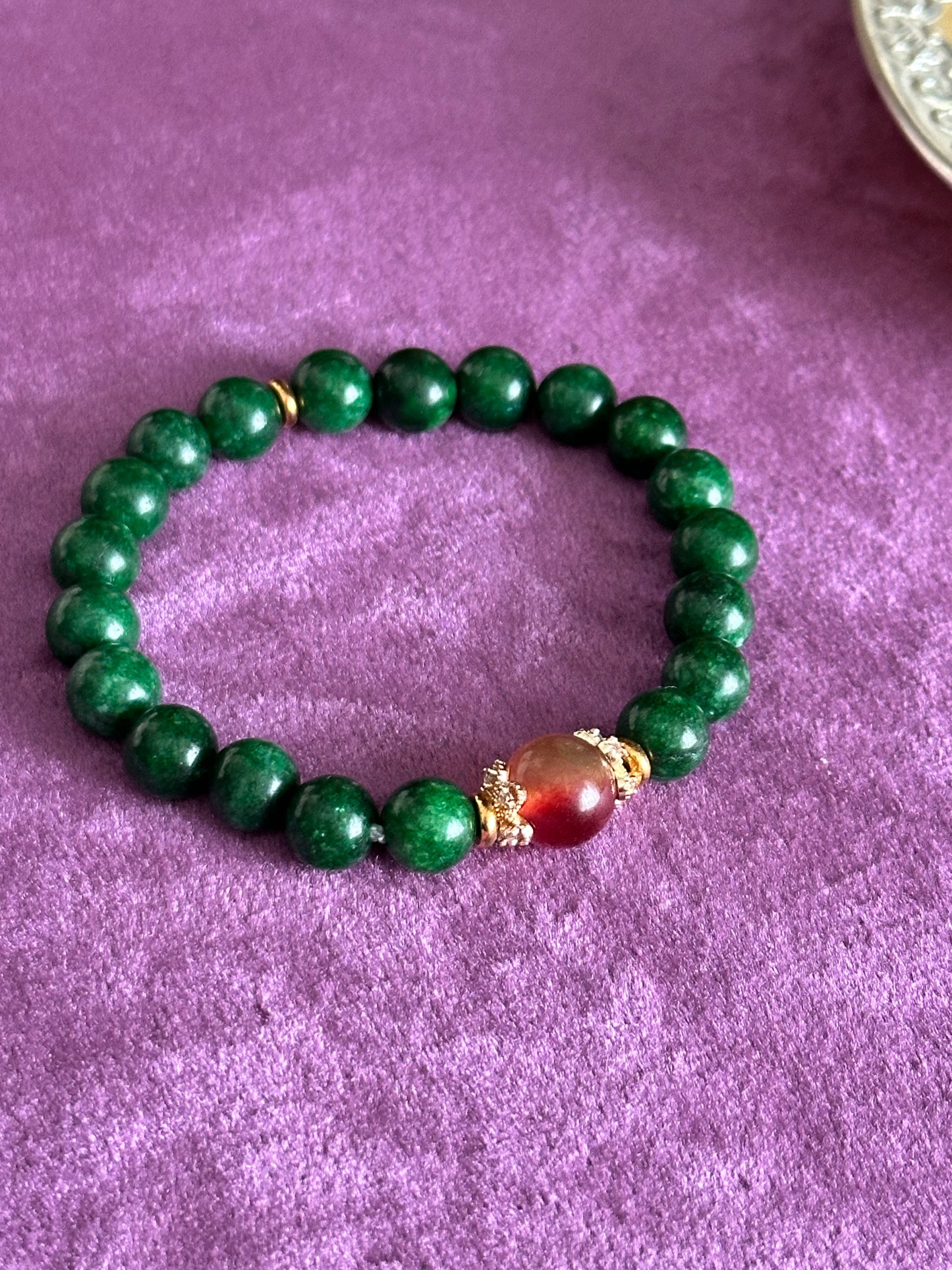 AB001-Natural Ganqing Jade Beads bracelet