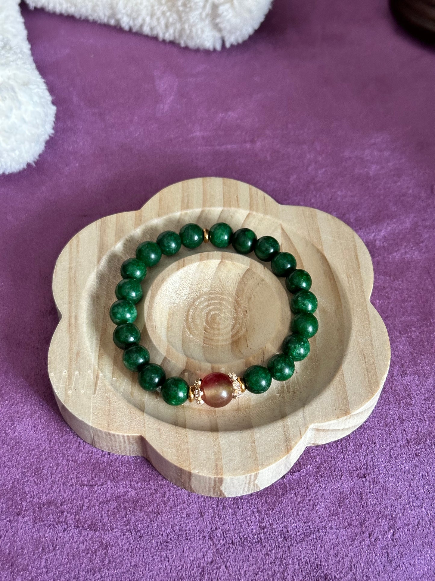 AB001-Natural Ganqing Jade Beads bracelet