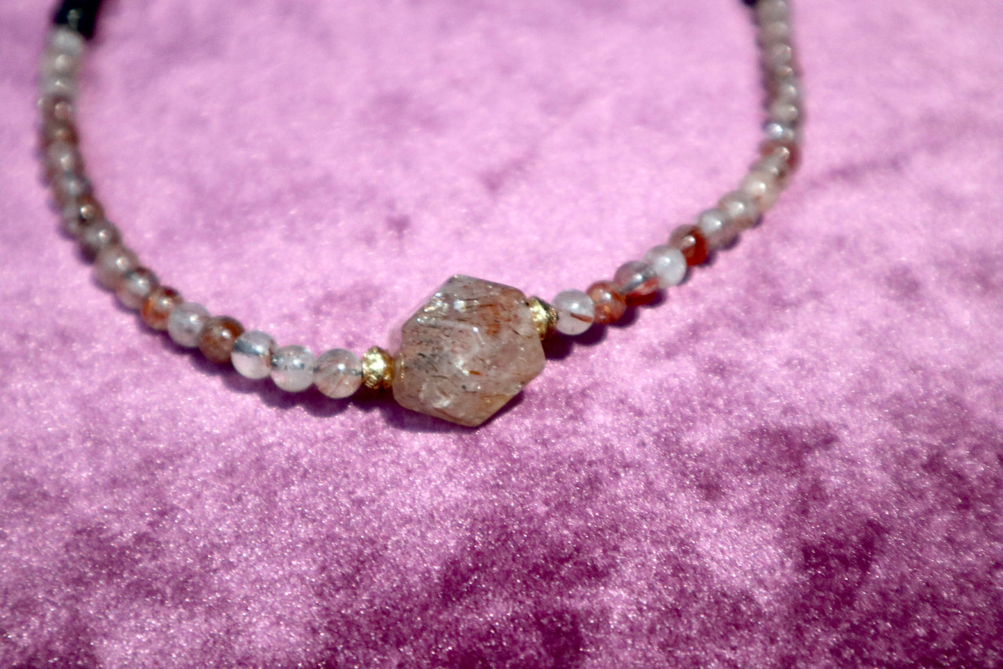AB003-Obsidian & Rutilated Quartz Energy Bracelet - Balance & Protection