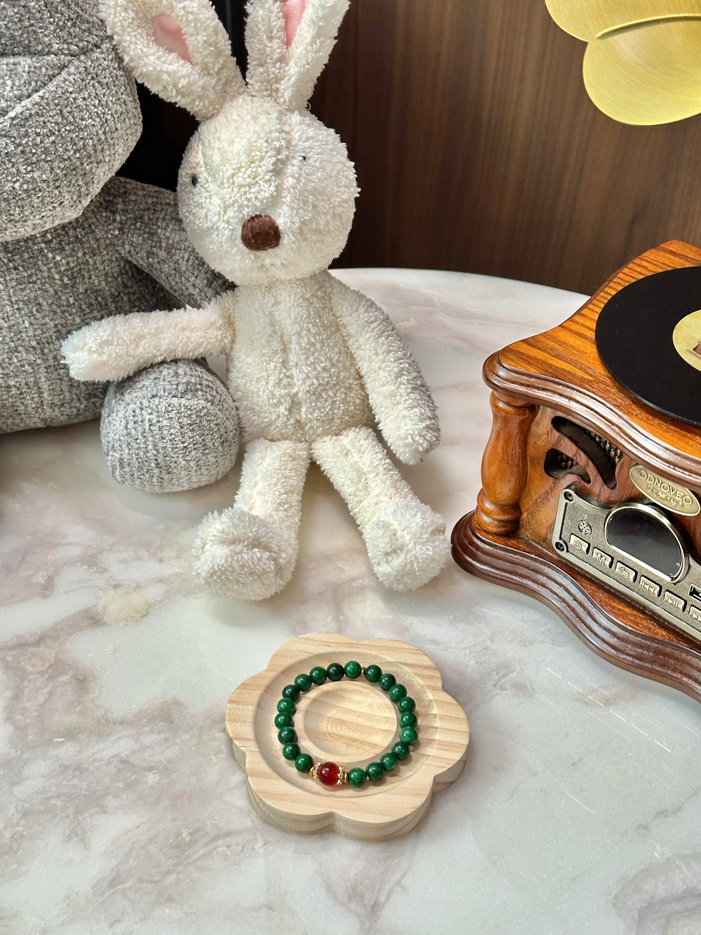 AB001-Natural Ganqing Jade Beads bracelet