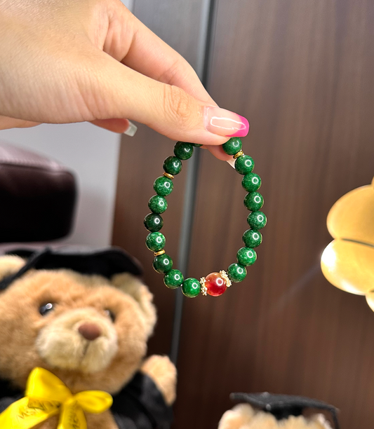 AB001-Natural Ganqing Jade Beads bracelet